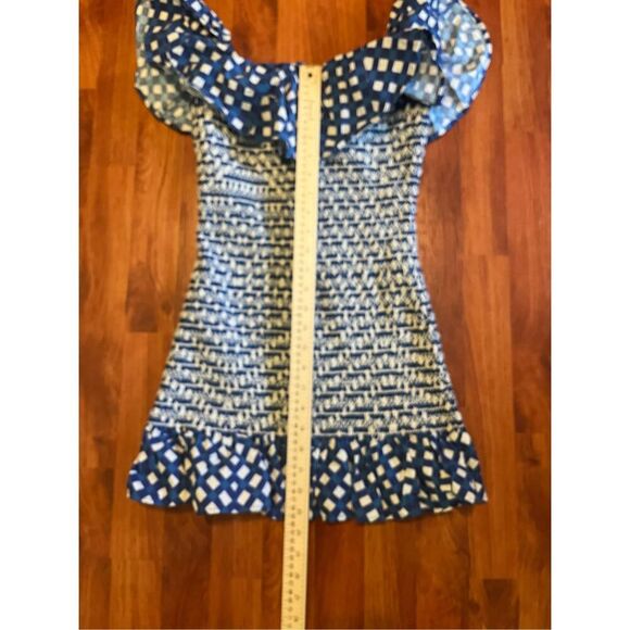ANTHROPOLOGIE Corey Lynn Calter Off-The-Shoulder Smocked Mini Dress size small p - Picture 12 of 13